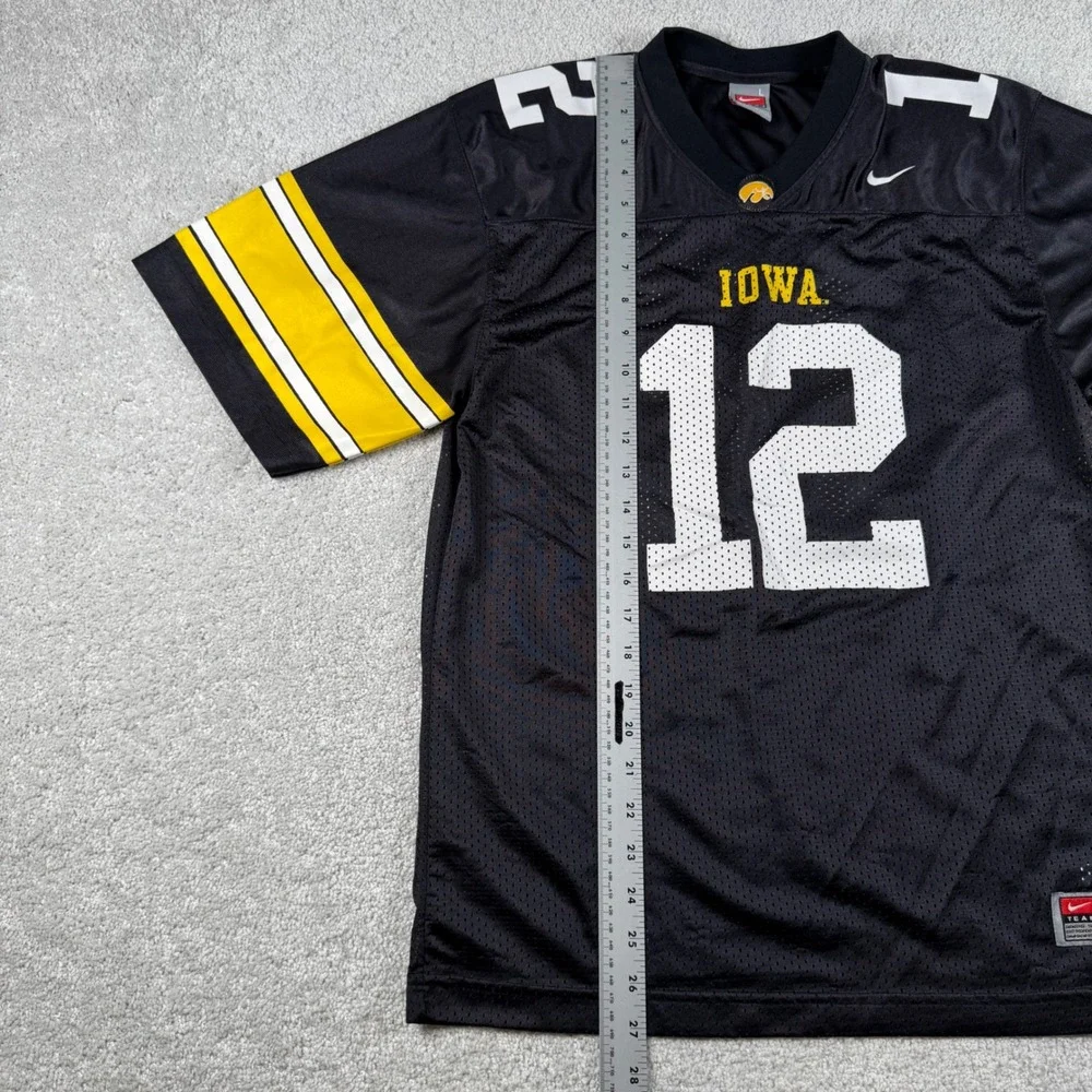 Iowa Hawkeyes Kids Football Jersey YOUTH L Black #12 Hawks Mesh Nike NCAA